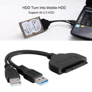 USB 3.0 to SATA 22Pin 2.5Inch Hard Disk Driver Adapter with USB Power Cable