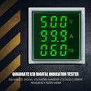 Square LED Digital Voltmeter Voltage Current Frequency Tester Meter (Green)