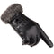 Windproof Men Faux Fur Gloves Thicken Warm Touch Screen Gloves Leather Mittens