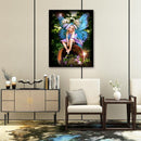 Blue Wing Fairy Full Round Drill Rhinestone Picture Home Decoration 12x16