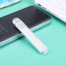 Mini Portable USB Book Light Bright Reading Lamp for Laptop (Yellow 8LED) Newly