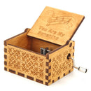 Retro Exquisite Wooden Hand Cranked Music Box Home Crafts Ornaments (A) Newly