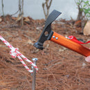 Outdoor Camping Tent Peg Hammer Steel Hiking Stakes Nail Puller (Orange) Newly