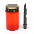 Solar Power Grave Lawn Light Flameless Electronic LED Candle Lamp (Red) Newly