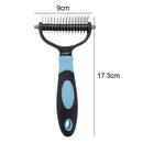 Pet Deshedding Brush Cat Dog Hair Grooming Comb Hair Shedding (Blue L) Newly
