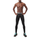 Men Sports Running Leggings Basketball Elastic Quick Dry Gym Pants (2XL)