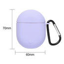 For Redmi AirDots 3 Pro Silicone Protective Case Cover w/ Keychain (Purple)