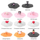 5pcs Silicone Cup Cover Heat-resistant Leak Proof Cartoon (Orange Popcorn)