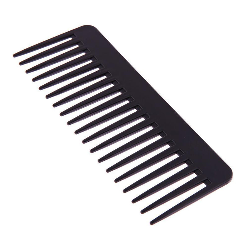 Black Plastic Wide Teeth Comb Wavy Hair Styling Detangling Wide Comb