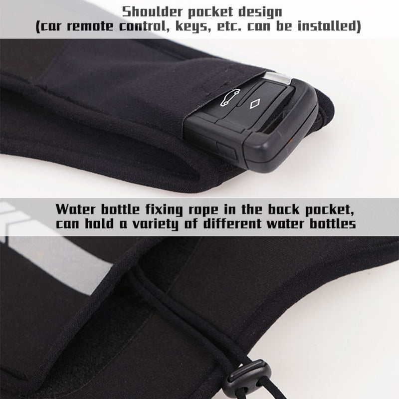 Women Safety Running Reflective Vest Fitness Backpack Phone Bag Chest Pocket
