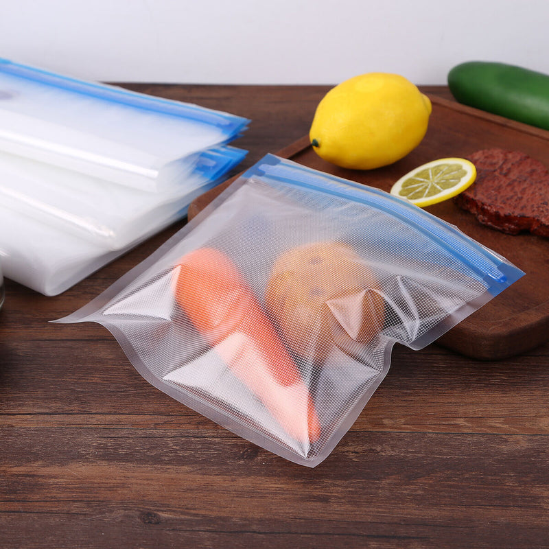 Reusable Vacuum Food Storage Bag Resealable BPA Free Zipper Storage Bags Newly