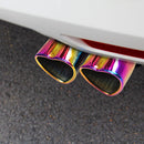 Universal Dual Exhaust Tail Pipe Muffler Bolt-on Heart Edge 2.5 inch Straig