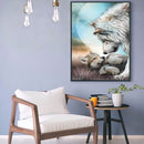5D DIY Diamond Painting Wolf Full Round Rhinestones Mosaic Home Decor