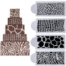 4X Animals Skin Cake Stencil for Wedding Fondant Cake Decorating Tool Mold