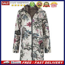 Retro Women Fleece Winter Coats Casual Floral Print Hooded Jackets (XL)