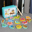 Wooden Magnetic Fish Toys Kids Educational Fishing Magnet Puzzle Game Gifts