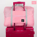 Solid Color Waterproof Foldable Travel Bags Portable Luggage Bag (Pink) Newly