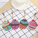 4pcs DIY Diamond Painting Keychain Keyring Handmade Full Drill Pendant Key Rings