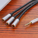 3.5mm Audio Splitter Cable 3.5mm TRS Plug Male to 3x 1/8 Jack Female 1ft Newly