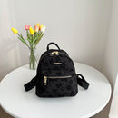 Female Solid Color Portable Shoulder Rucksacks Soft Canvas Student School Bag