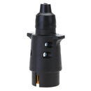 12V 7-Way Round Plastic RV Trailer Plug Connector Plug (Black)