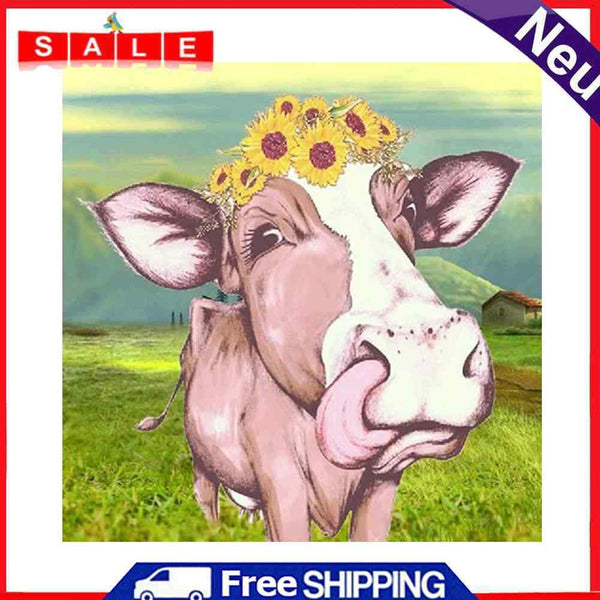5D DIY Diamond Painting Cattle Full Round Drill Mosaic Rhinestone Picture Decor