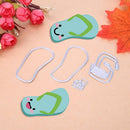 4pcs Beach Slippers Metal Punching Molds DIY Scrapbook Emboss Stencils Craft