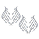 Elegant Zircon Dangle Ear Stud Angel Wings Earrings Ear Clip Rhinestone