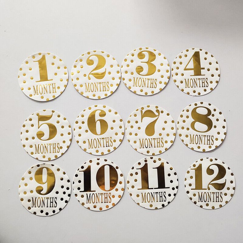 Newborn Baby Monthly Stickers Pregnant Women 1-12 Milestone Memory Photo Props