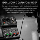 Audio Sound Card for Studio Singing Computer PC Phone 48V Phantom Power