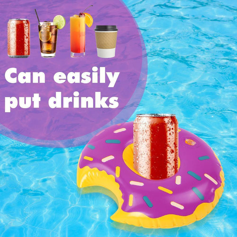 Inflatable Drink Cup Holder Donut Float Pool Party Water Coaster (Brown)