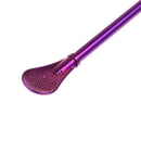 Stainless Steel Drinking Straw Reusable Sucker Spoon Filter Supply (Purple)