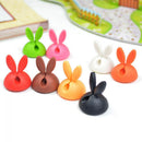 4pcs Mini Silicone Tidy Desk Wire Lead Holder Rabbit Cable Clips Organiser