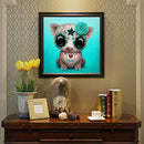 Pig Blue Roses Diamond Painting Rhinestone Full Round Drill for Room Decorati