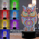 DIY Special Shaped Diamond Painting Owl LED Light Cross Stitch Embroidery L