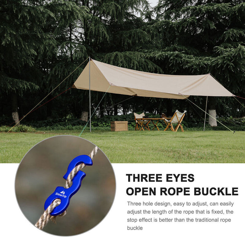 ShineTrip 10pcs Camping Tent Cord Wind Rope Buckle Aluminum Tensioners Fasten