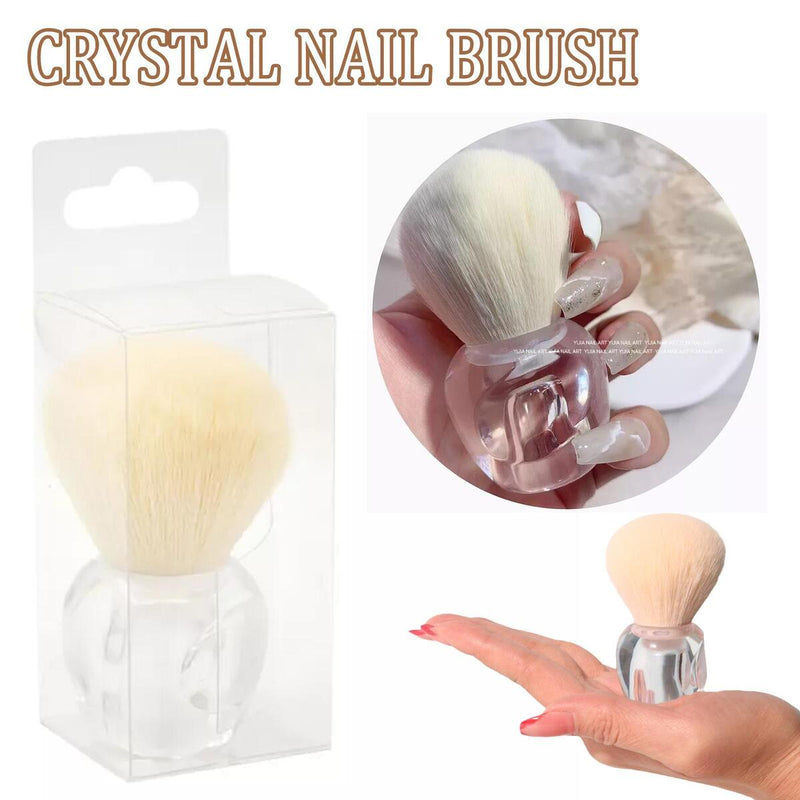 Nail Dust Cleaning Brush Crystal Handle for Manicure Blush Powder Makeup Brushe#