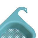 2pcs Kitchen Sink Strainer Fruit Vegetable Drain Hanging Baskets (Blue)