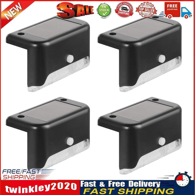 4pcs LED Solar Lamp Outdoor Stair Garden Fence Step Wall Lights (Warm) Newly