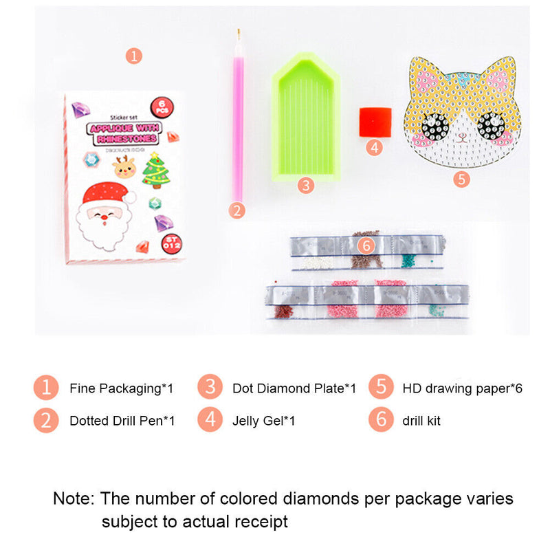 Diamond Painting Cartoon Stickers Kids DIY Round Drill Mosaic Decals (11)