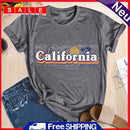 Stripe California Print Letter Tea (Grey L) T-Shirt