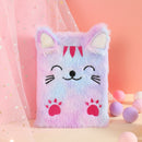 Cartoon Cat Plush Notebook Fluffy Daily Planner Journal Book (Purple) Newly