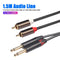 1.5m Dual 6.35mm Mono Male to Dual RCA Male Adapter Cable for Mixer Amplifier