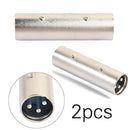 2pcs 3Pin XLR Male to XLR Male Microphone Power For Adapter Plug Connector Newly