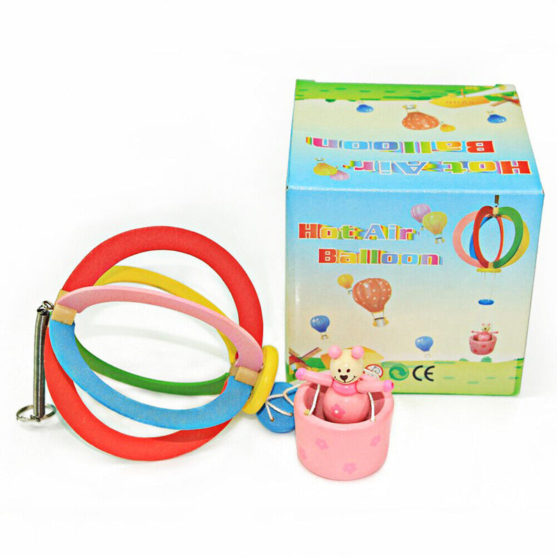 Baby wooden Hanging bed toys/ cartoon hot air balloon design for gifts