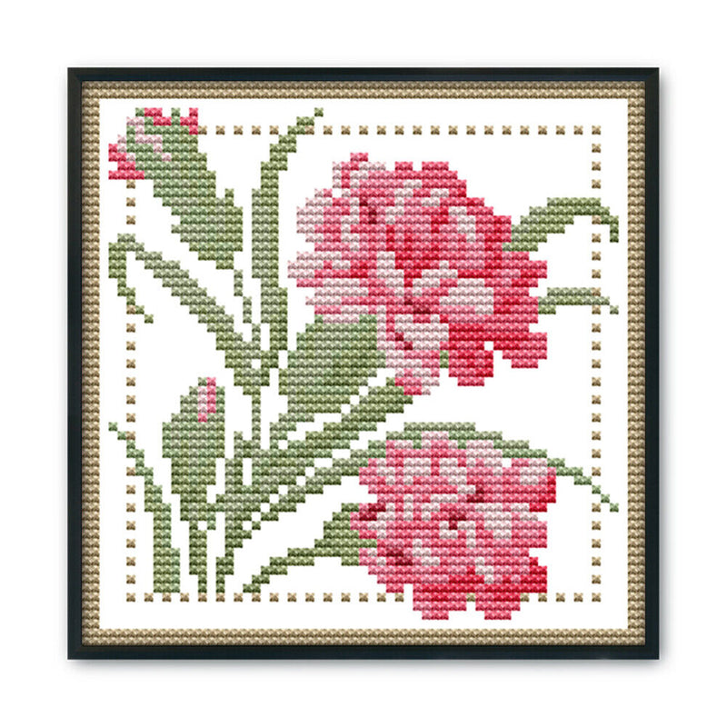 12 Months Flower Cross Stitch DIY Needlework 14CT Stamped (January H423)