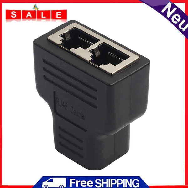 RJ45 Splitter Adapter 1 to 2 Dual Female Port CAT5/CAT 6 LAN Ethernet Sock