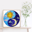 5D DIY Sun Moon Full Round Drill Diamond Painting Kit Mosaic Craft (A3347) Newly