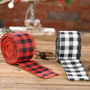 2m Christmas Lattice Ribbon Gift Packing DIY Wrapping Strip (Black White)