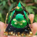 Crystal Orgone Pyramid Healing Energy Generator Home Office Decor Gem Crafts